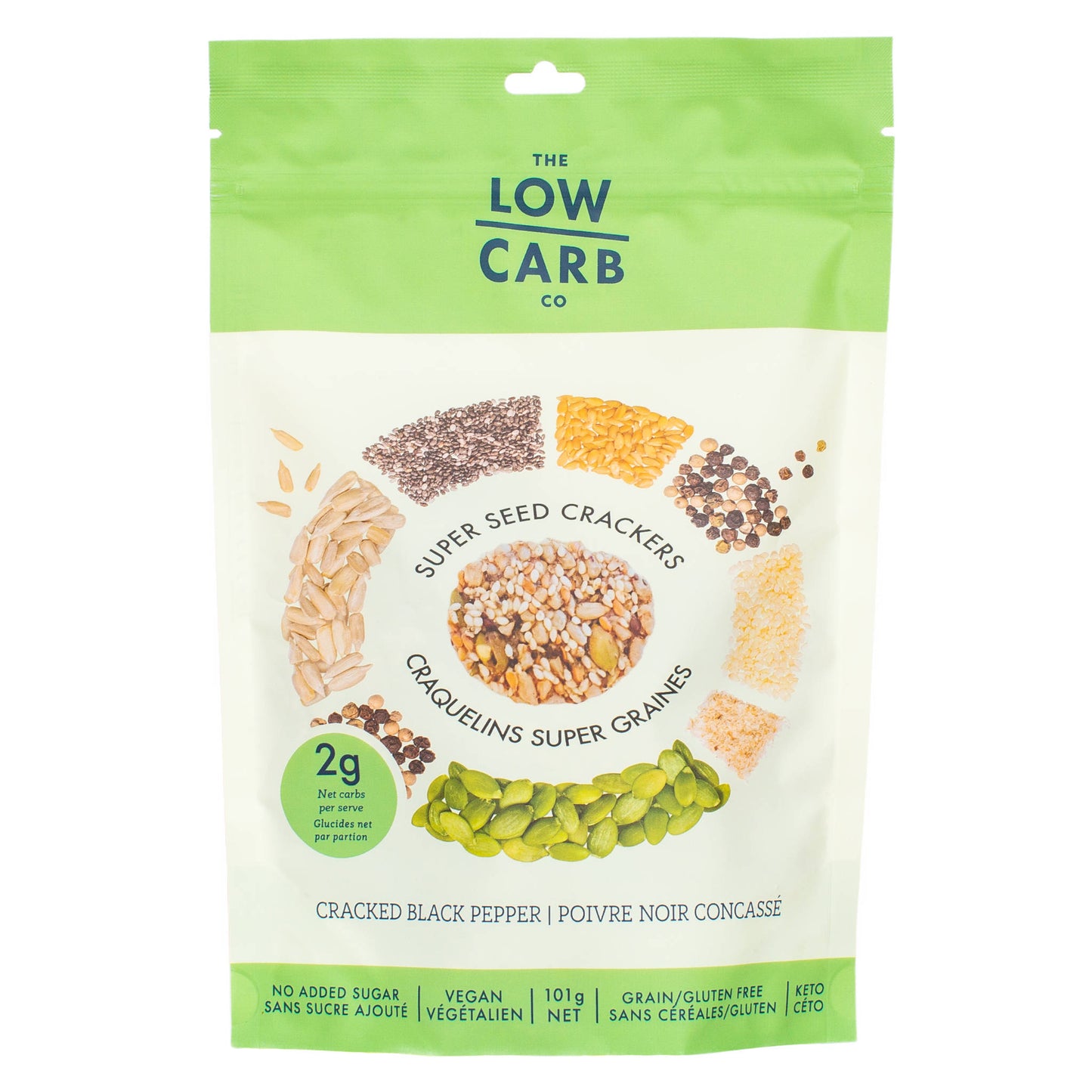 Cracked Black Pepper seed crackers The Low Carb Company
